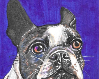 Custom A5 pet portrait sketch in alcohol inks on watercolour paper