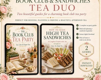 Book Club Hosting Kit includes Tea Party Planning & Sandwich Recipes (PDF Bundle)