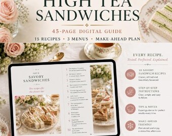 High Tea Sandwich Recipes PDF | 15 Afternoon Tea Sandwiches, 3 Menus & Make-Ahead Guide