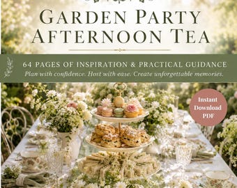 Garden Tea Party Planner PDF | 64-Page Afternoon Tea Hosting Guide with Menus, Styling and Checklists