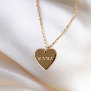 Mama Heart Necklace • Mom Gift • Minimalist Necklace • MAMA Letter Necklace • Mama Necklace • Mothers Necklace • Mothers Gifts •