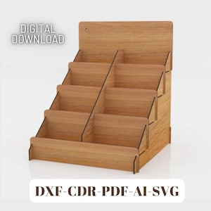 Laser Cut 4-Shelf Display Stand: Vector Files (Digital Download)