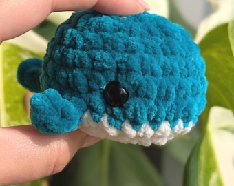 Crochet Whale Plushie – Chenille Yarn Fidget Toy, UKCA Compliant