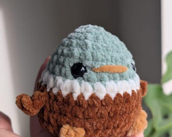 Crochet Mallard Duck Plushie: Handmade Chenille Toy, UKCA Tested