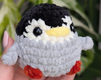 Crochet Penguin Plushie: Handmade Chenille Stuffed Animal, UKCA Compliant
