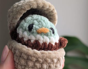 Crochet Hatching Duckling in Egg: Handmade Plush Toy (UKCA Tested)