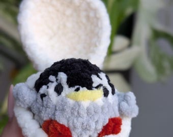 Crochet Penguin Chick in Egg – Handmade Plush Toy, UKCA Tested