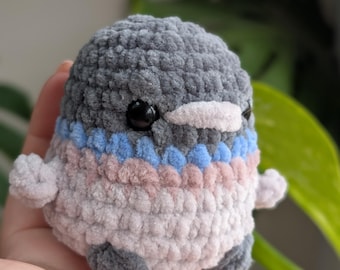 Crochet Wood Pigeon Plushie: Handmade Chenille Bird Toy