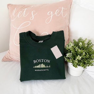 Boston Embroidered Crewneck, City Sweatshirt, Unisex, Gift for Her, Gifts for Him