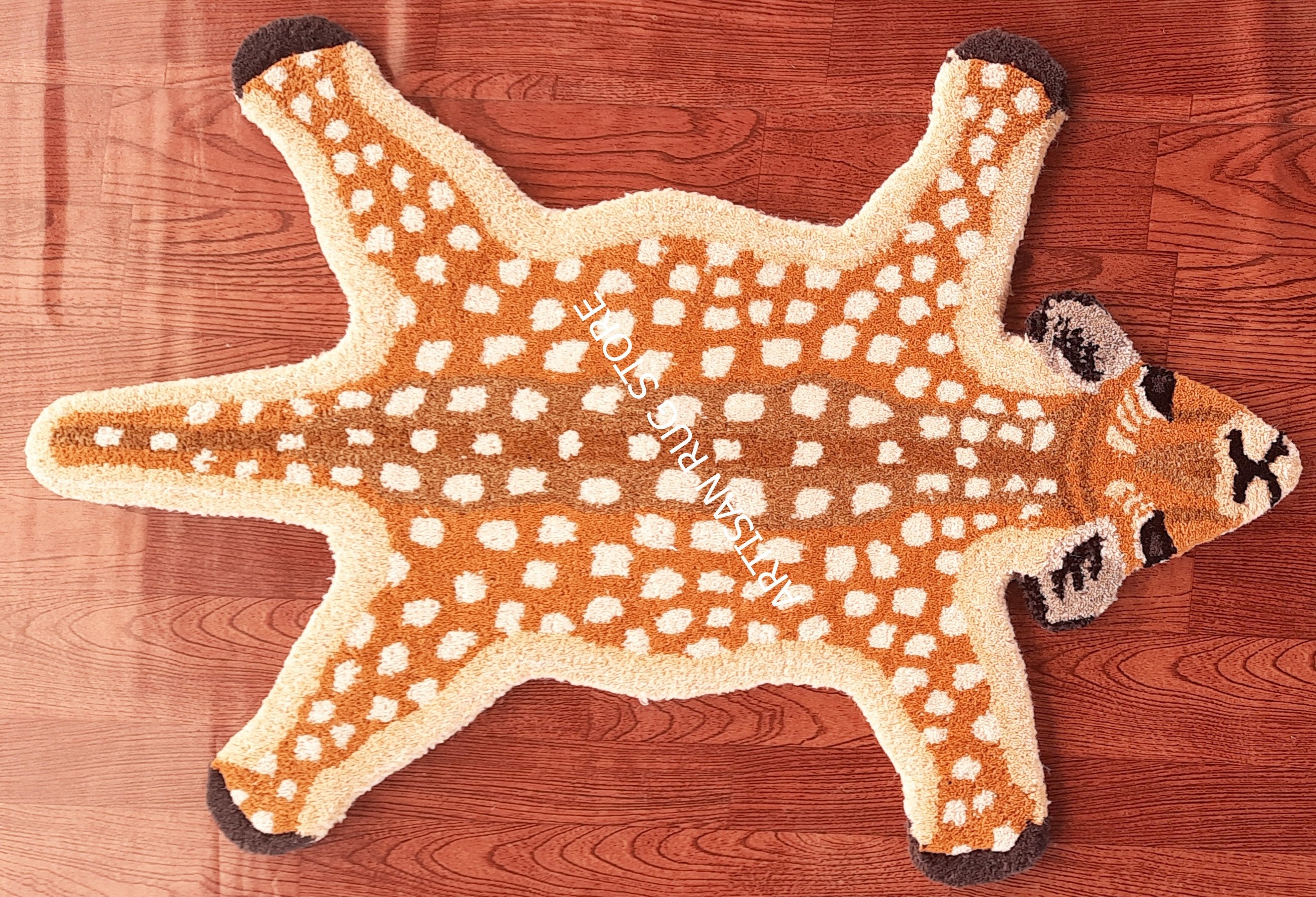 Handmade Tufted Deer Skin Rug Animals Print Rug Kids Rug Etsy