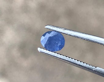 0.75ct Blue Silky Sapphire Ceylon Opalescent Hazy Milky Sapphire 