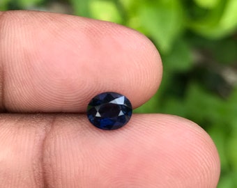 1.20Ct Dark Blue Sapphire Oval Loose Sapphire Free Shipping