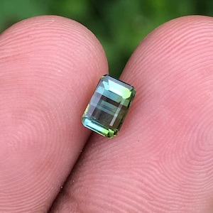 0.75Ct Bicolor Green Tourmaline Loose Faceted Gemstone Free Shipping