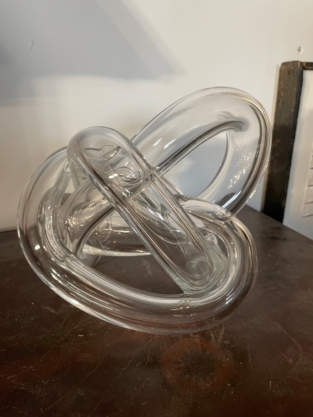 Signed Clear Glass Rope Knot Sculpture Etsy