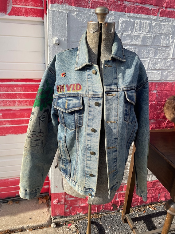 Vintage hand painted jean jacket