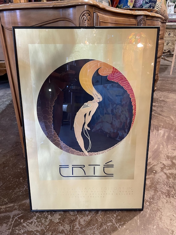 Erte 【Sunrise 】1992  lithograph60限定 Vintage Erte Signed Art Deco Metallic Lithograph “L'Amour
