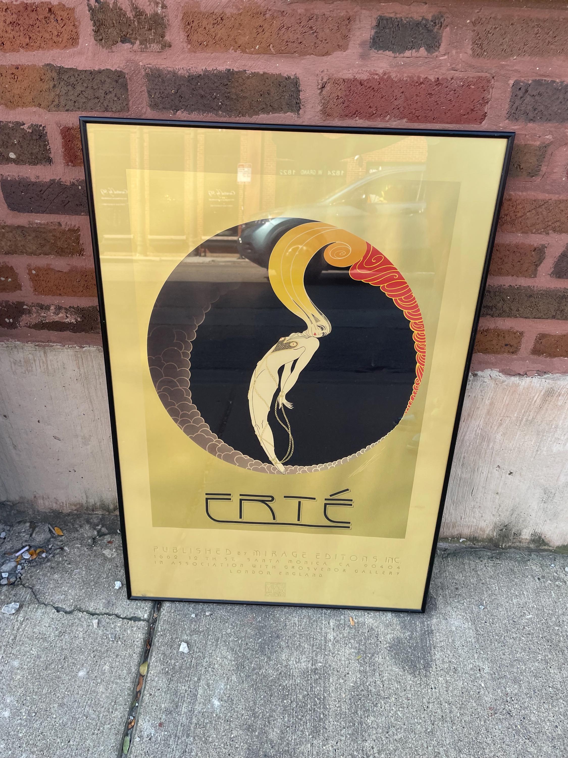 Vintage Erte Gold 1979 Lithograph Mirage Edition Art Poster