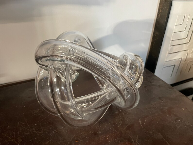 Signed Clear Glass Rope Knot Sculpture Etsy
