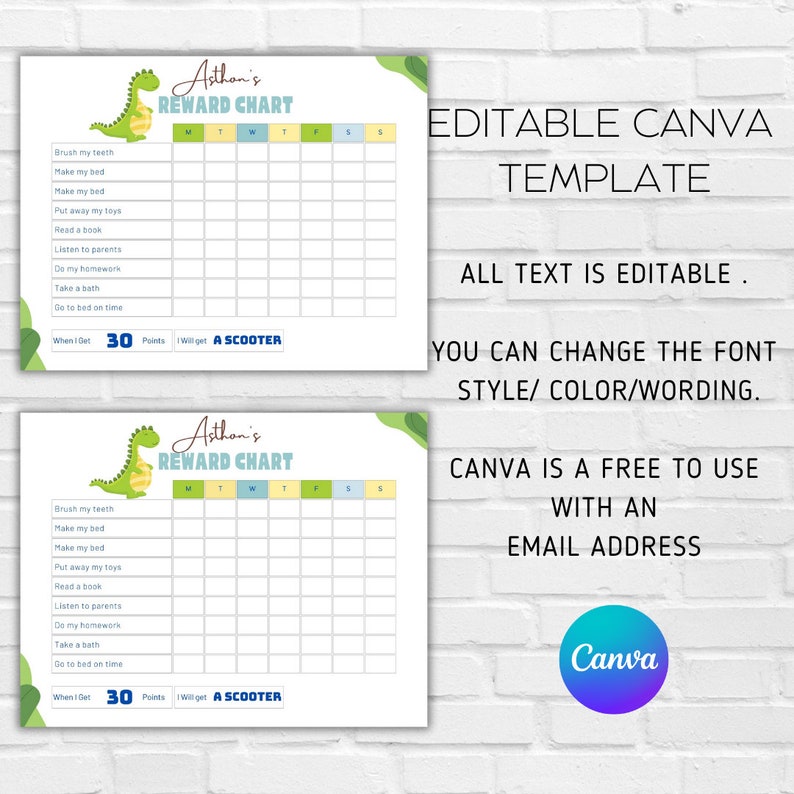 EDITABLE Behavior Chart/ Printable Chart/ Sticker Chart/ Behavior ...