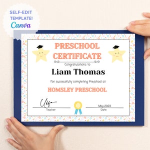 Graduation Certificate, Preschool Diploma, Preschool Graduation, Elementary Certificate