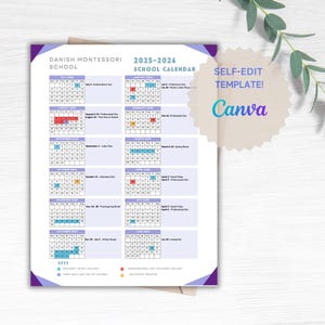 Calendario scolastico 2025-2026 perfetto per la scuola materna, l'asilo nido o l'asilo nido! MODIFICABILE