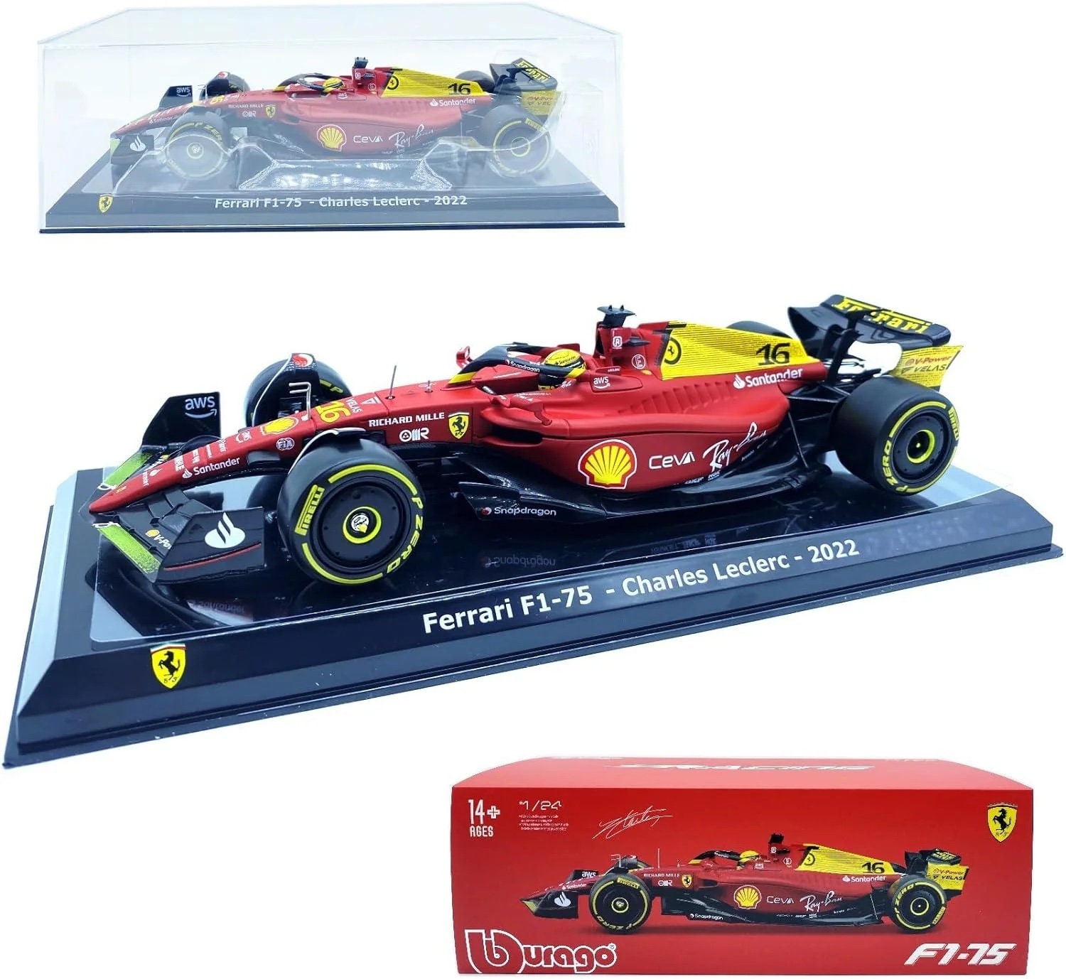 Ferrari 1:18-scale Ferrari F1-75 Charles Leclerc model Unisex