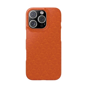 Pumpkin Phone Case, Protective Slim Case, iPhone 12-16, Cute Pumpkin Design, Gift for Her, Halloween Lover