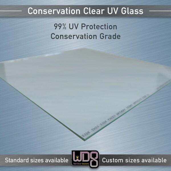 Conservation Clear 99% UV Glass - Choose From Standard Sizes or Custom Cut to Your Size