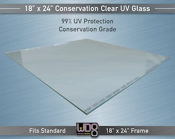 18"x24" Conservation Clear 99% UV Glass - UV-Filtering Framing Glass for Art, Photos & Collectibles - Max Protection from Fading and Damage