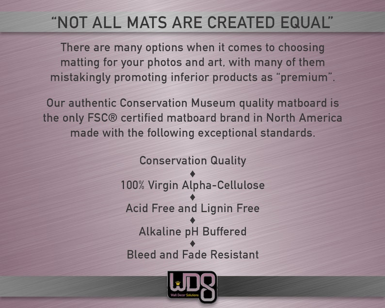 Fully Customizable Conservation DOUBLE Mat Your Choice of Mat Colors, Mat Size and Mat Opening Size image 5