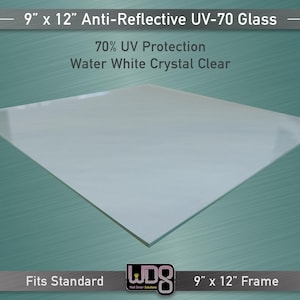 23x30 cm antireflexbeständigt UV70 vattenvitt glas - Kristallklart UV-filtrerande inramningsglas för konst, fotografi och utställningar - Passar 23x30 cm ram