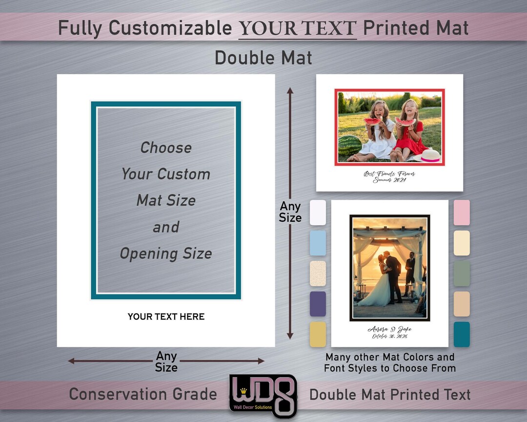 Text On Mat Design Fully Customizable YOUR TEXT Printed on Conservation Double Mat - Your ...
