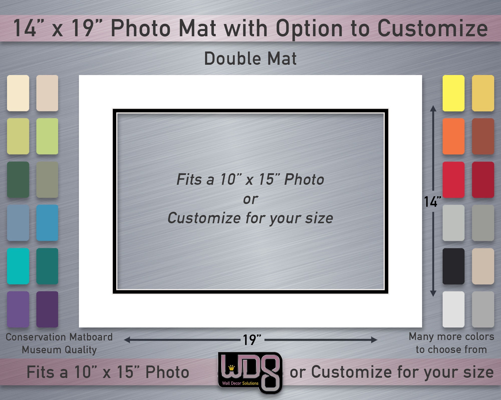 14x19 Conservation DOUBLE Mat Fits 10x15 Photo/art or Customize for Your  Size 