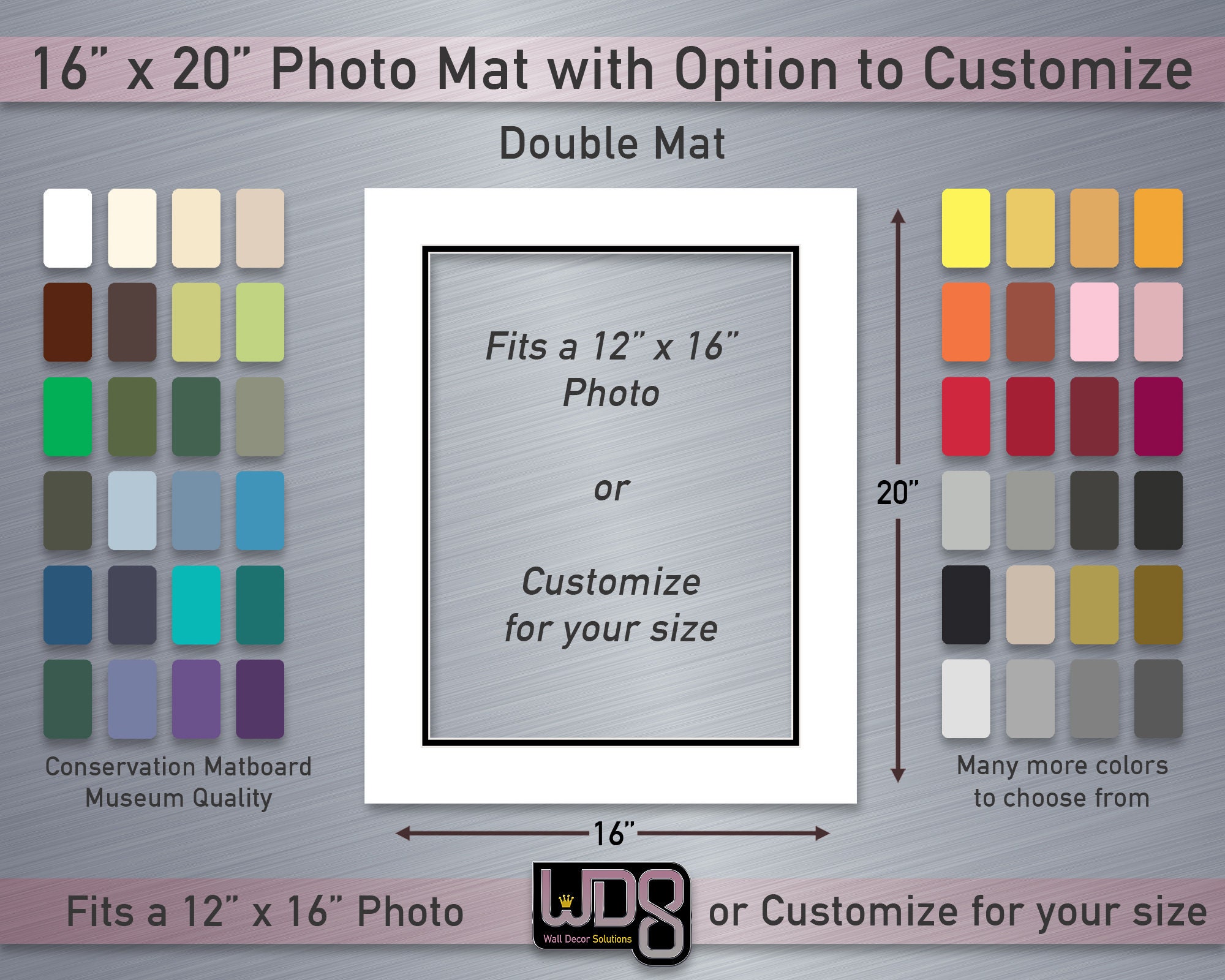 16x20 Frame + Double Mat – Matboarddotcom