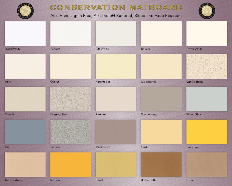 Fully Customizable Conservation Single Mat - Your Choice of Mat Color, Mat Size and Mat Opening Size image 2