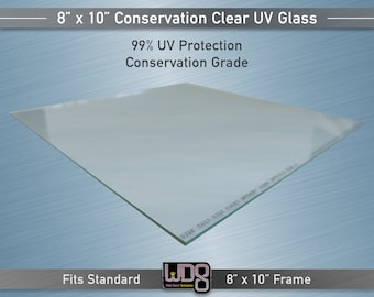 8"x10" Conservation Clear 99% UV Glass - UV-Filtering Framing Glass for Art, Photos & Collectibles - Max Protection from Fading and Damage