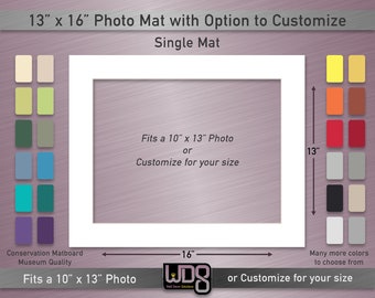 13"x16" Conservation Single Mat - Fits 10"x13" Photo/Art or Customize for your Size