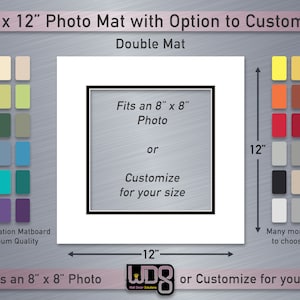 12"x12" Conservation DOUBLE Mat - Fits 8"x8" Photo/Art or Customize for your Size