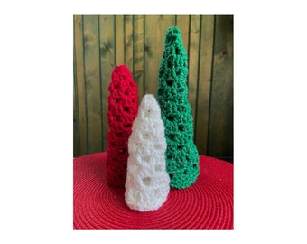 Easy CROCHET PATTERN - Granny Stitch Christmas Tree Decoration, Christmas Tree Crochet Pattern, Beginner Crochet, pdf download