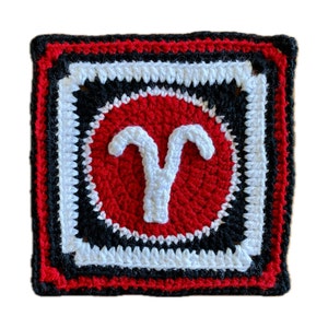 ARIES Zodiac Crochet Pattern, Aries Granny Square, Aries Star Sign Astrology, Quick and Easy Personalized Crochet Gift, PDF Download