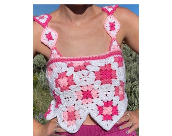 Crochet Granny Square Top Pattern: Modern Crop Top (PDF Download)