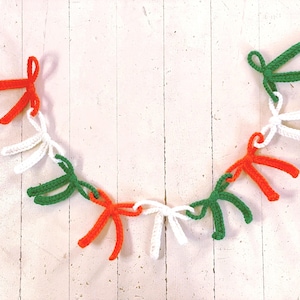 Crochet Bow Garland Pattern: St. Patrick's Day Irish Flag Decoration (PDF Download)