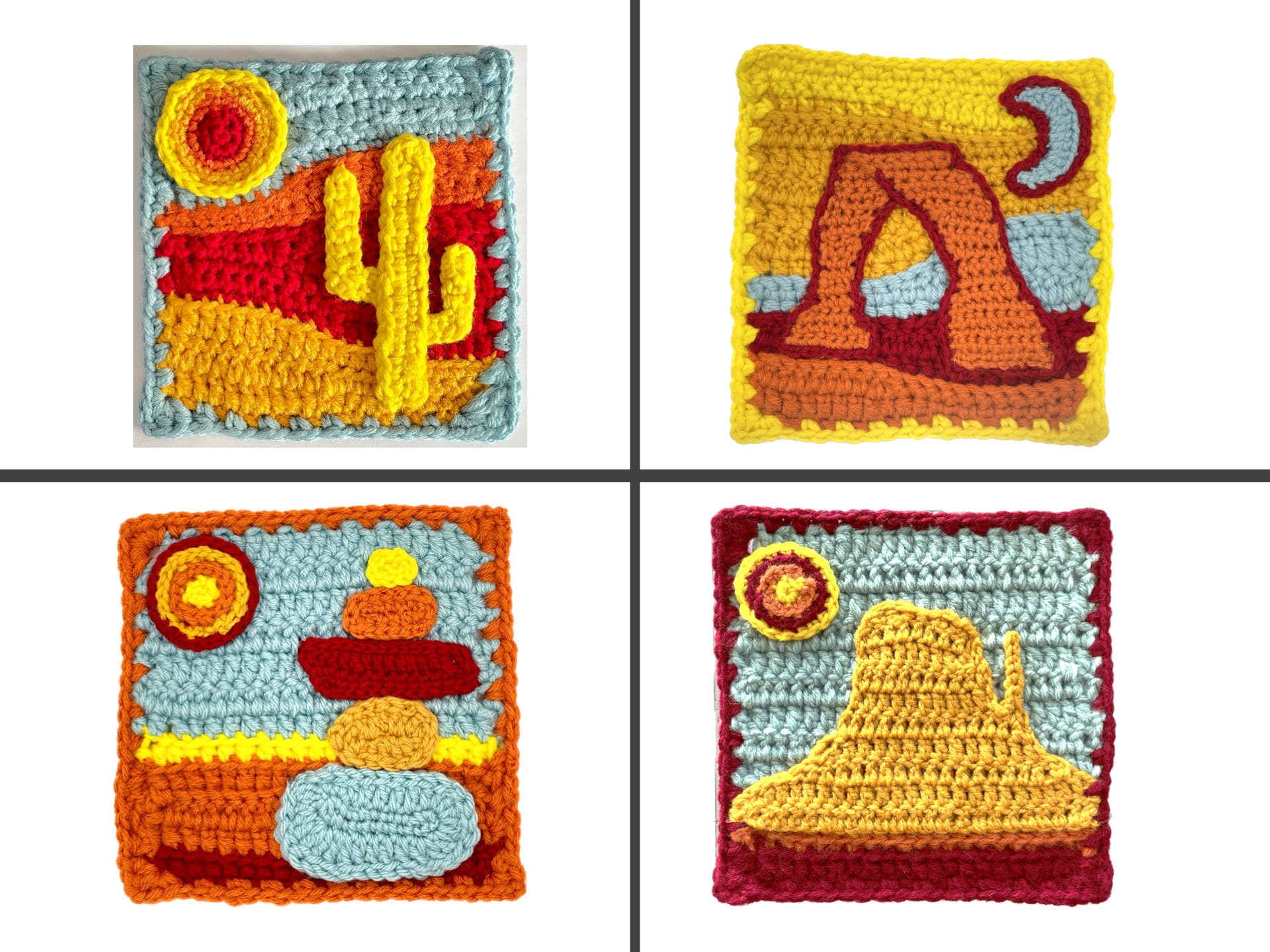 20 National Park Crochet Patterns to Bring America’s Landscapes Home 8 Retro desert national parks granny square bundle
