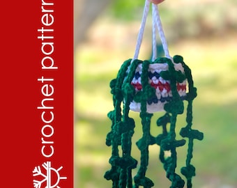 Trailing Vine Crochet Plant Pattern: Twin-Leaf Hanging Decor (PDF Download)