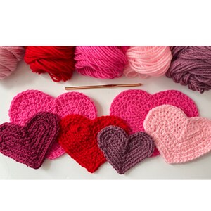 Hearts in the Round Crochet Pattern: Applique or Coaster (PDF Download)