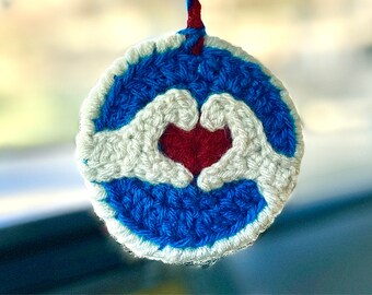 TSwift inspired CROCHET PATTERN Hand Heart Car Charm Ornament Crochet, Hand Heart Symbol decor, PDF Download