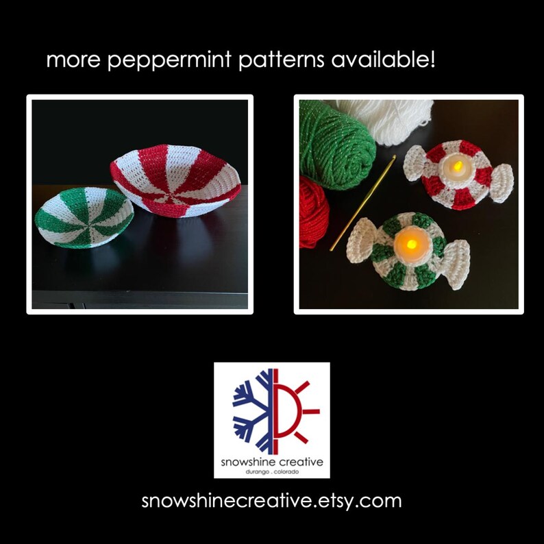 Crochet Peppermint Coaster Pattern: Christmas Candy Holiday Decoration ...