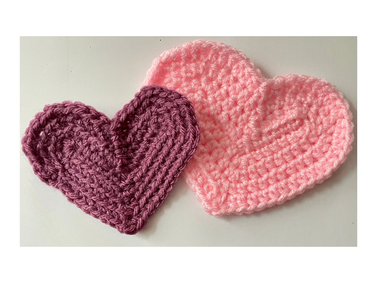 Hearts in the Round Crochet Pattern: Applique or Coaster (PDF Download ...