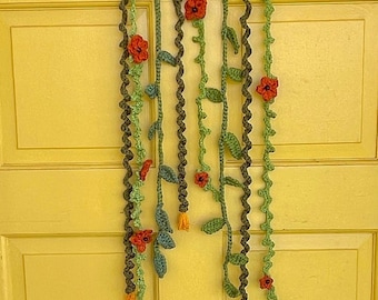 Motif de suspension murale au crochet Flowering Vines : décoration botanique bohème (téléchargement PDF)