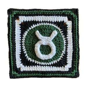 TAURUS Crochet Pattern, Taurus Zodiac Granny Square, Taurus Star Sign Astrology, Quick and Easy Personalized Crochet Gift, PDF Download